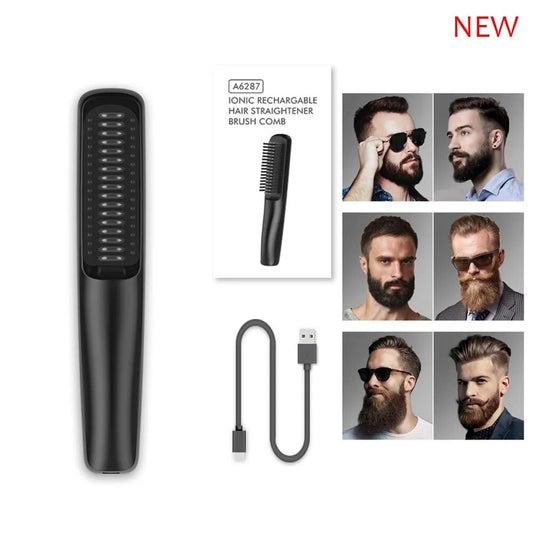 Cordless Hair Straightener Beard Comb for Women and Men 25W 2600mAh