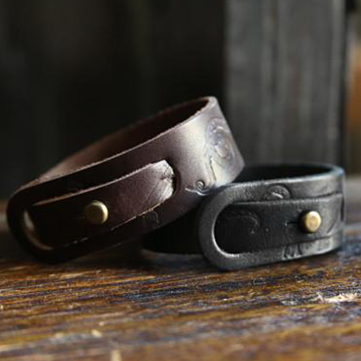 Kraken Leather Bracelet in Brown