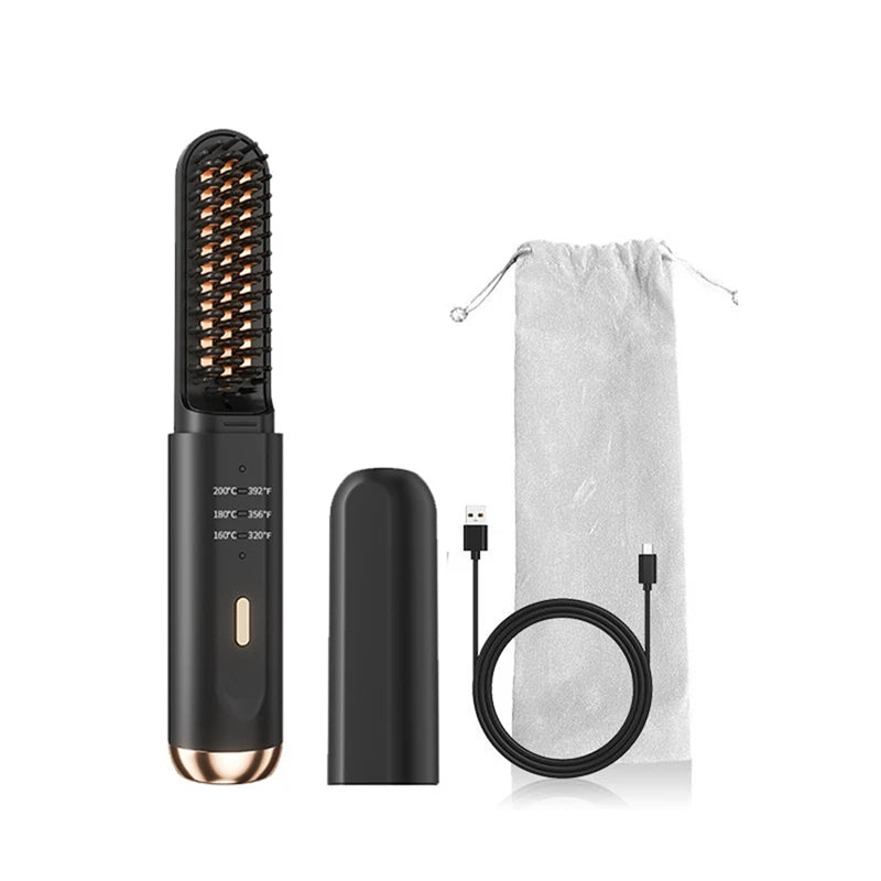 Multifunctional Cordless Hair Straightener Brush Fast Heated